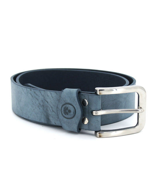 Handgefertigter Echtleder-Gürtel „Stone Blue“ – 4 cm Breite