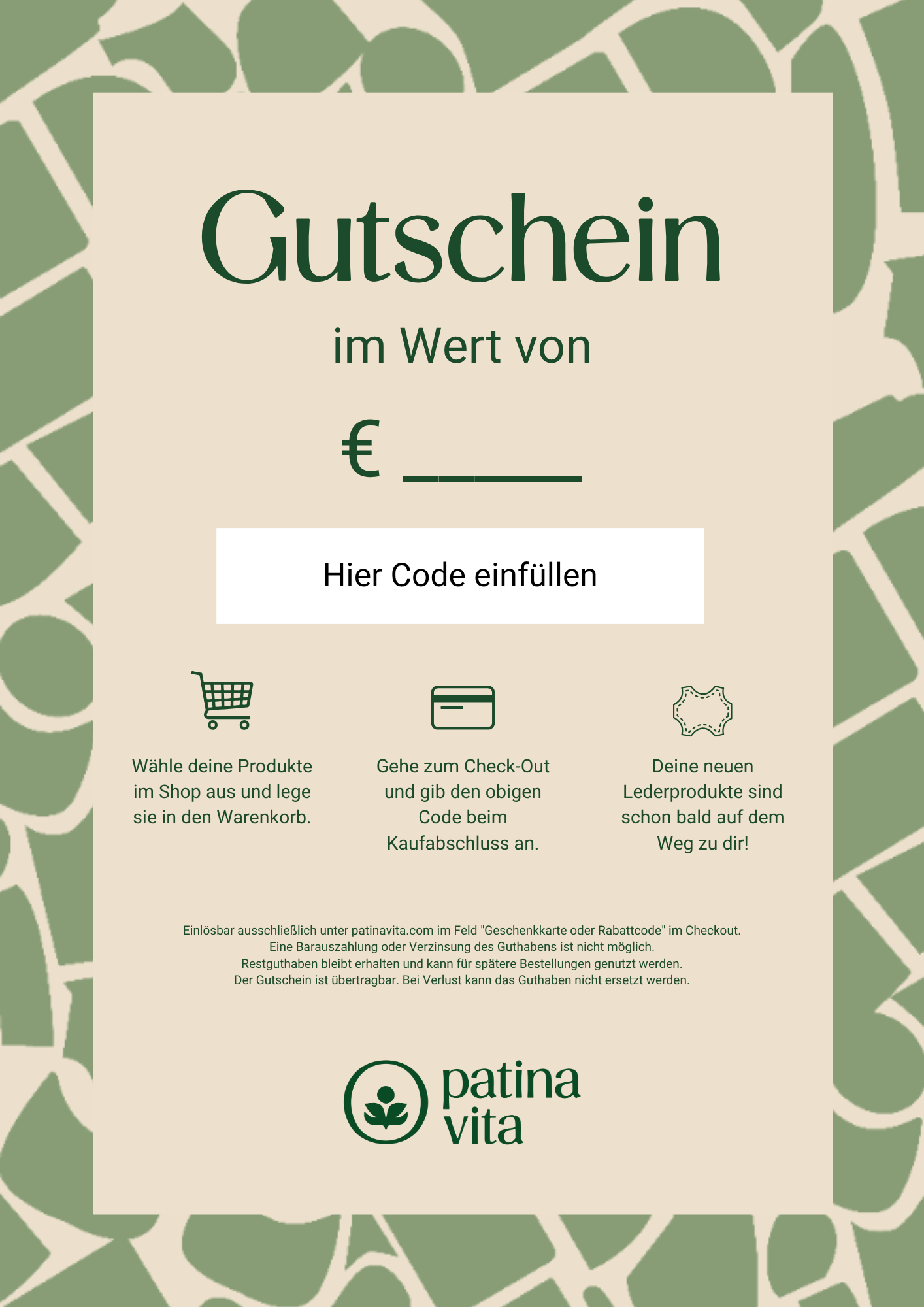 Patina Vita Geschenkgutschein