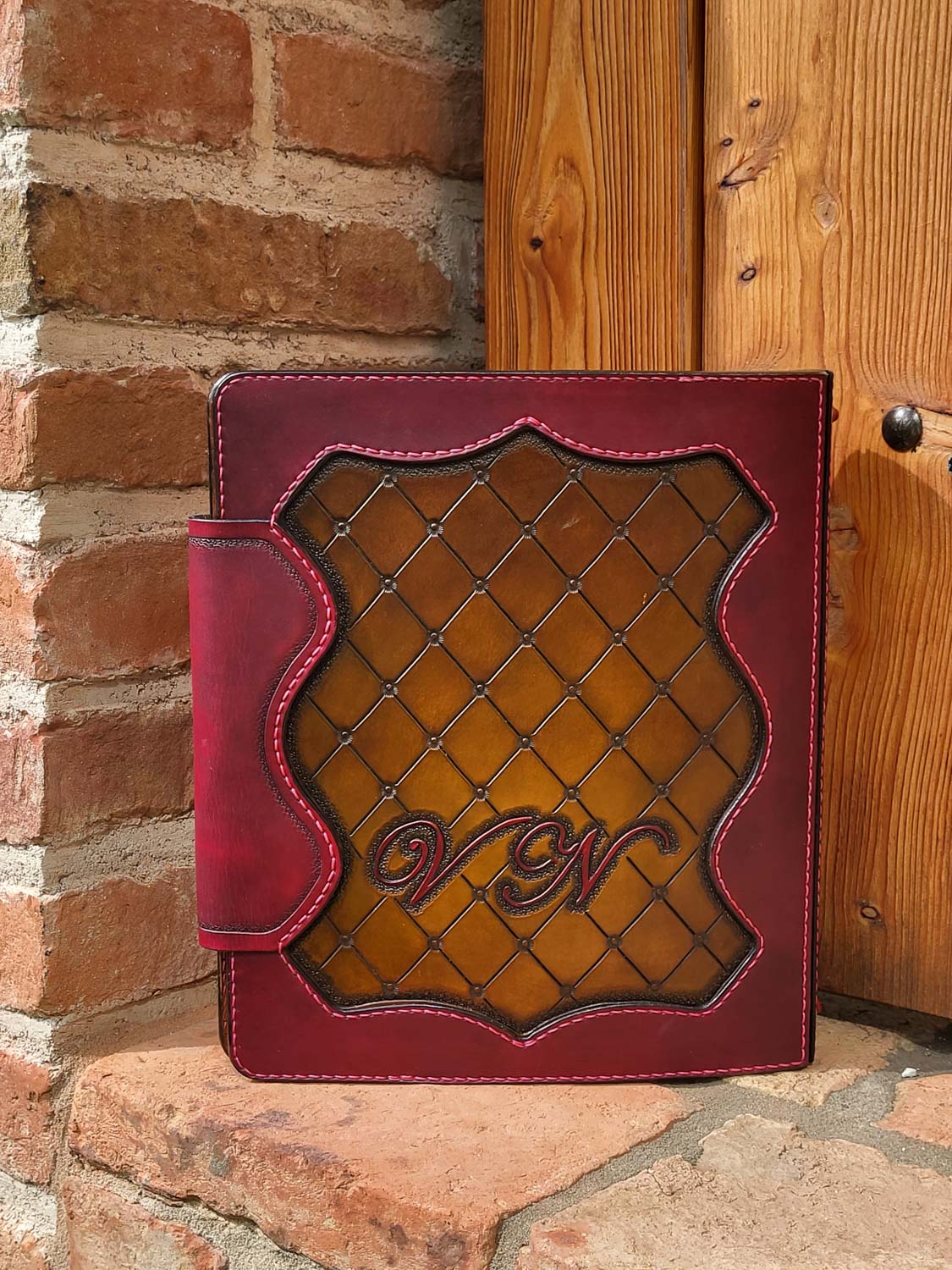 DIY-Ledermappe, Dokumentenmappe -  A4, pflanzlich gegerbtes Rindsleder, blank