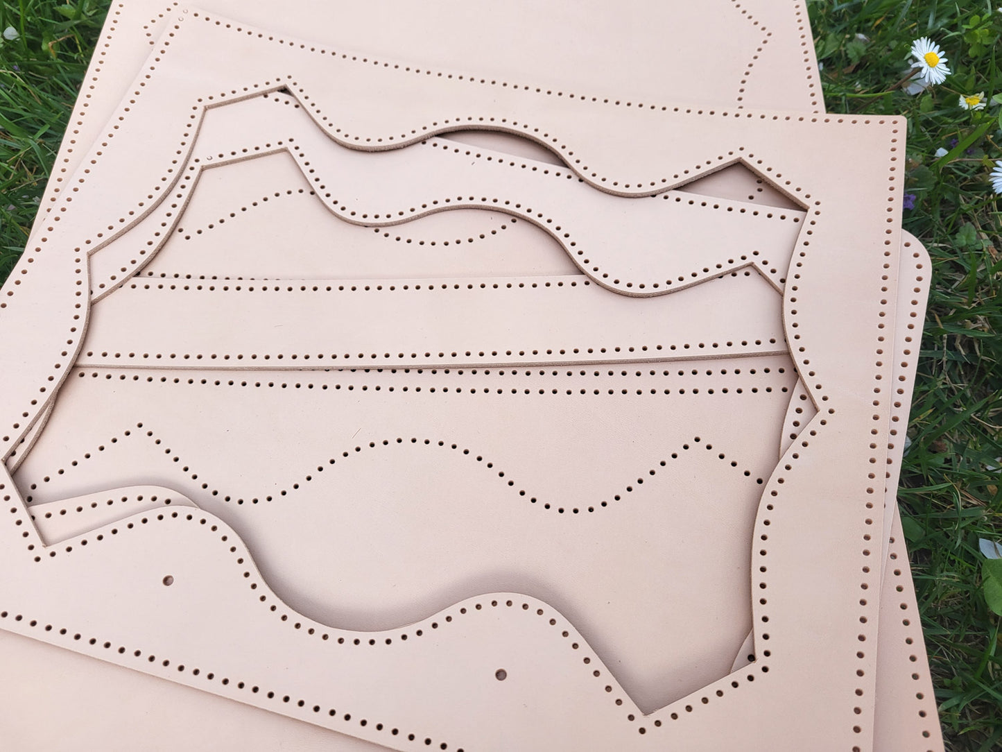 DIY-Ledermappe, Dokumentenmappe -  A4, pflanzlich gegerbtes Rindsleder, blank