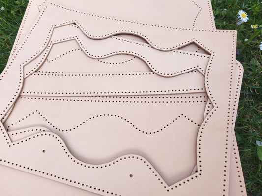 DIY-Ledermappe, Dokumentenmappe -  A4, pflanzlich gegerbtes Rindsleder, blank