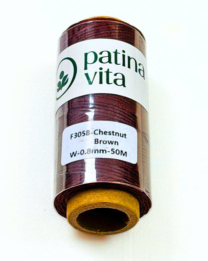 Ledergarn, Forellenfaden - gewachst zum Handnähen, Stärke 0.8 mm, 50 Meter viele Farben