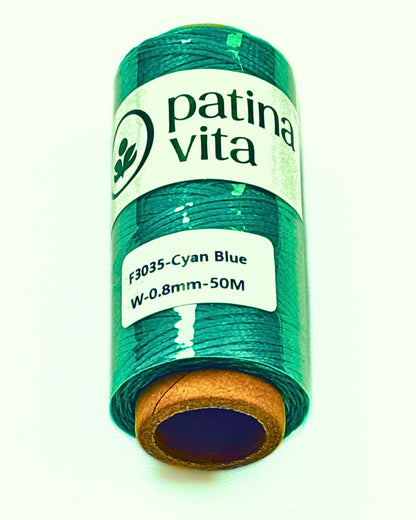 Ledergarn, Forellenfaden - gewachst zum Handnähen, Stärke 0.8 mm, 50 Meter viele Farben