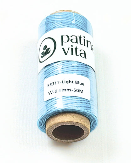 Ledergarn, Forellenfaden - gewachst zum Handnähen, Stärke 0.8 mm, 50 Meter viele Farben