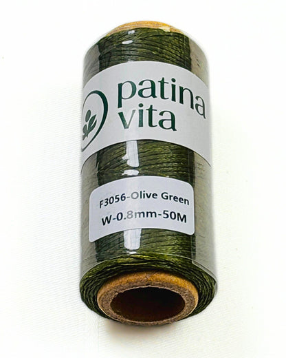 Ledergarn, Forellenfaden - gewachst zum Handnähen, Stärke 0.8 mm, 50 Meter viele Farben