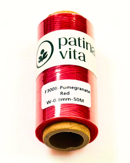 Ledergarn, Forellenfaden - gewachst zum Handnähen, Stärke 0.8 mm, 50 Meter viele Farben