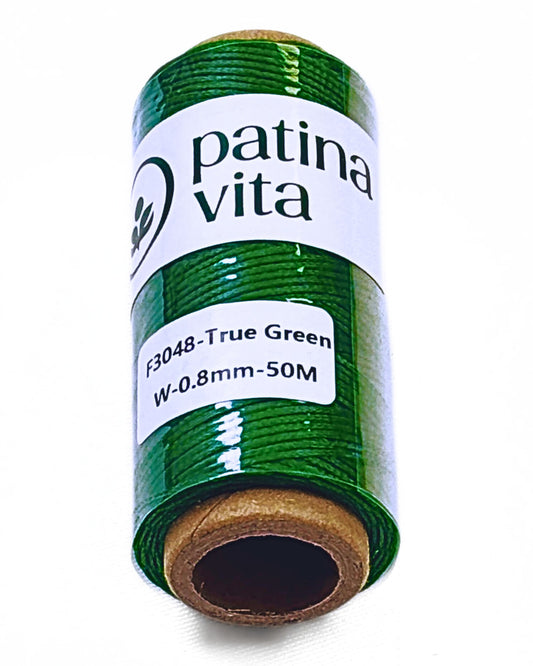 Ledergarn, Forellenfaden - gewachst zum Handnähen, Stärke 0.8 mm, 50 Meter viele Farben