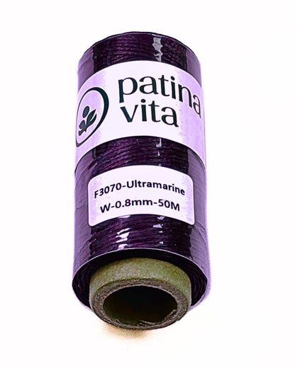 Ledergarn, Forellenfaden - gewachst zum Handnähen, Stärke 0.8 mm, 50 Meter viele Farben