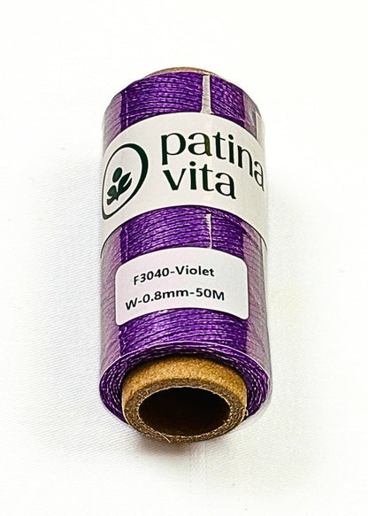 Ledergarn, Forellenfaden - gewachst zum Handnähen, Stärke 0.8 mm, 50 Meter viele Farben