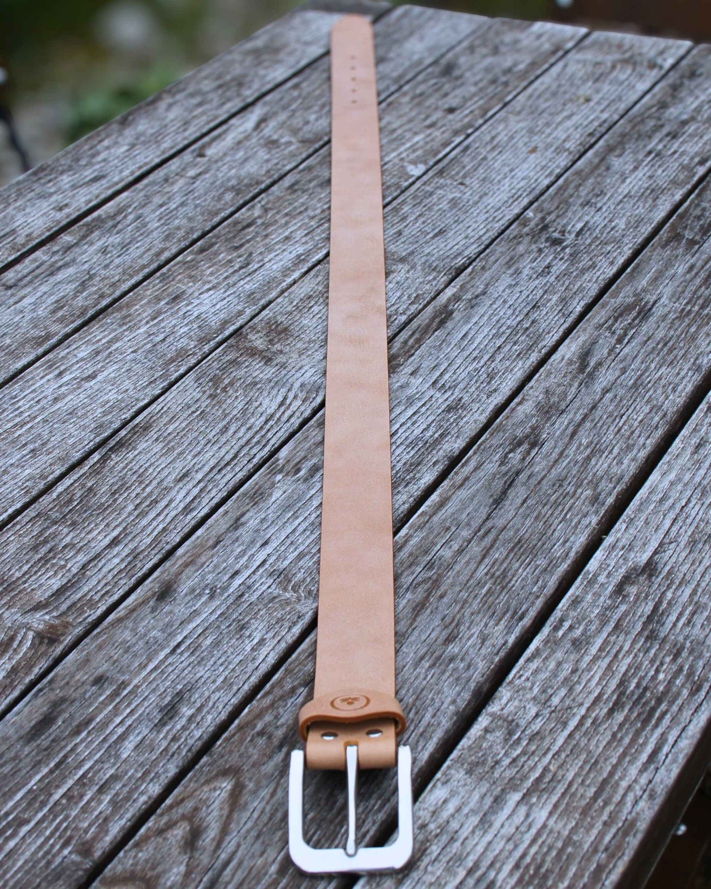 Handgefertigter Echtleder-Gürtel „Stone Brown“ – 4 cm Breite