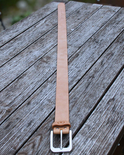 Handgefertigter Echtleder-Gürtel „Stone Brown“ – 4 cm Breite