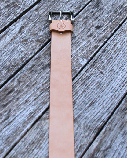 Handgefertigter Echtleder-Gürtel „Stone Brown“ – 4 cm Breite