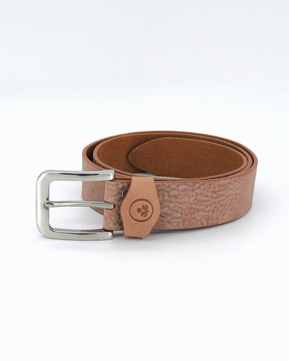Handgefertigter Echtleder-Gürtel „Stone Brown“ – 4 cm Breite
