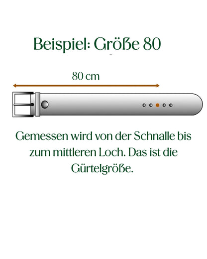 Handgefertigter Echtleder-Gürtel „Stone Brown“ – 4 cm Breite